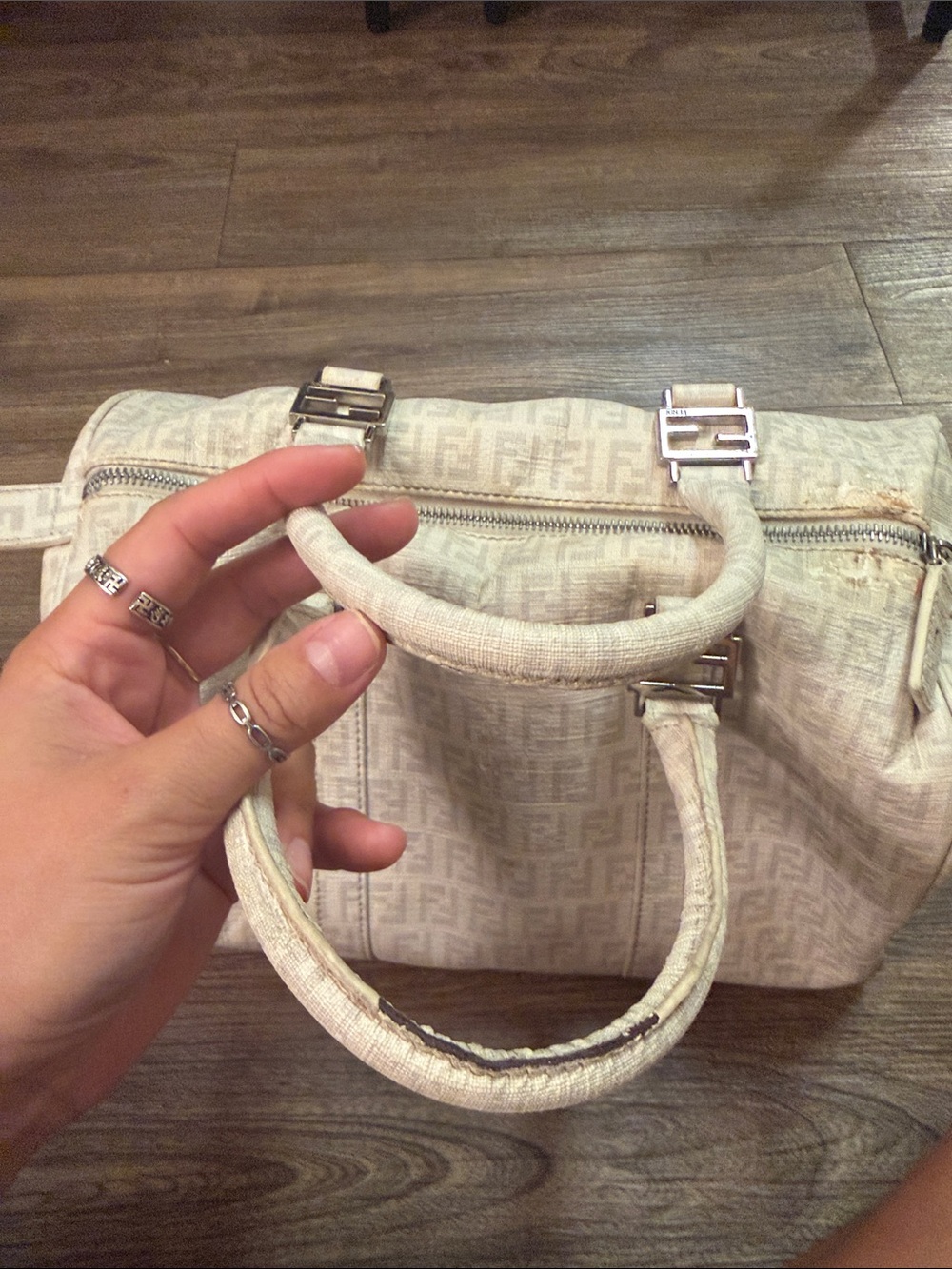 Fendi Beige Zucca Canvas Top-Handle Satchel - Picture 15 of 15